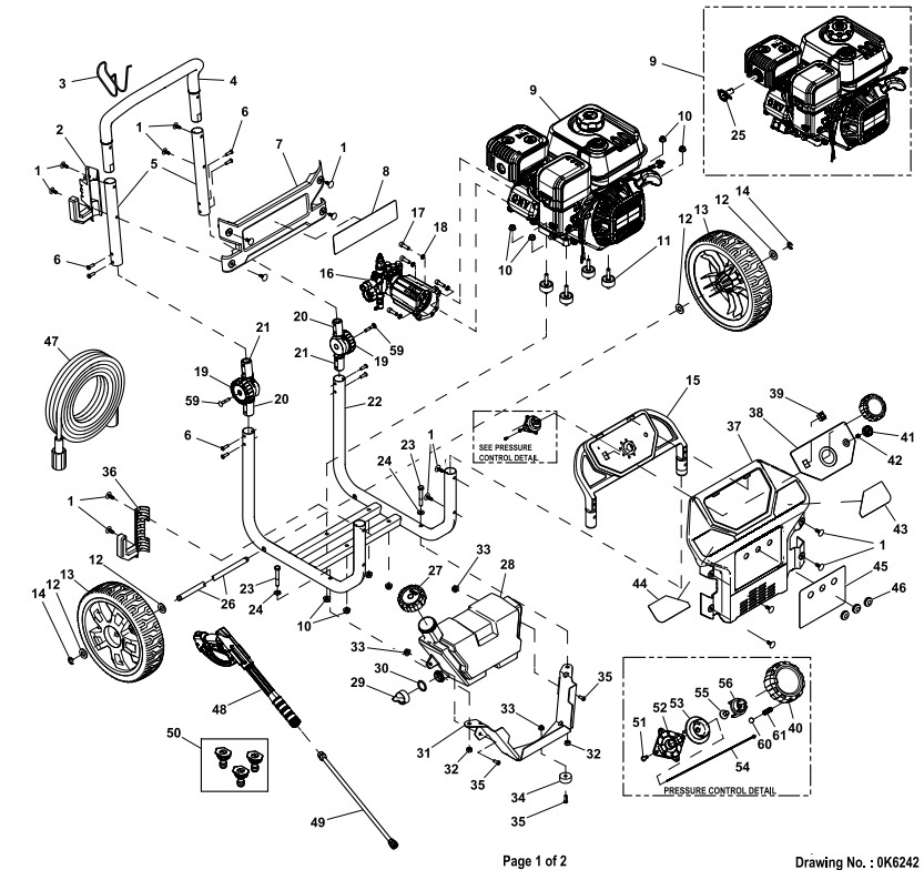 generac 0066021 Power Washer repair Parts